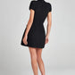 Tosssy Shiny Elegant Female MIni Dress Pocket Short Sleeve Patchwork Fashion Slim Party Dress Gown Women's Glitter Vntage Dress