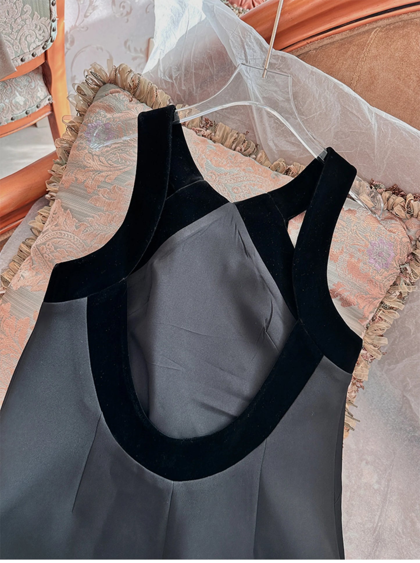 Spring Dresses 2024 New Fashion Velvet Sexy Backless Slip Dress for Women Loose Bow Girl's Elegant Party Short Ladies Dress