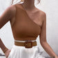 Women Sports Tank Tops Sexy Crop Tops Vest Casual Female One Shoulder Summer Outfits Tops Fitness Elastic