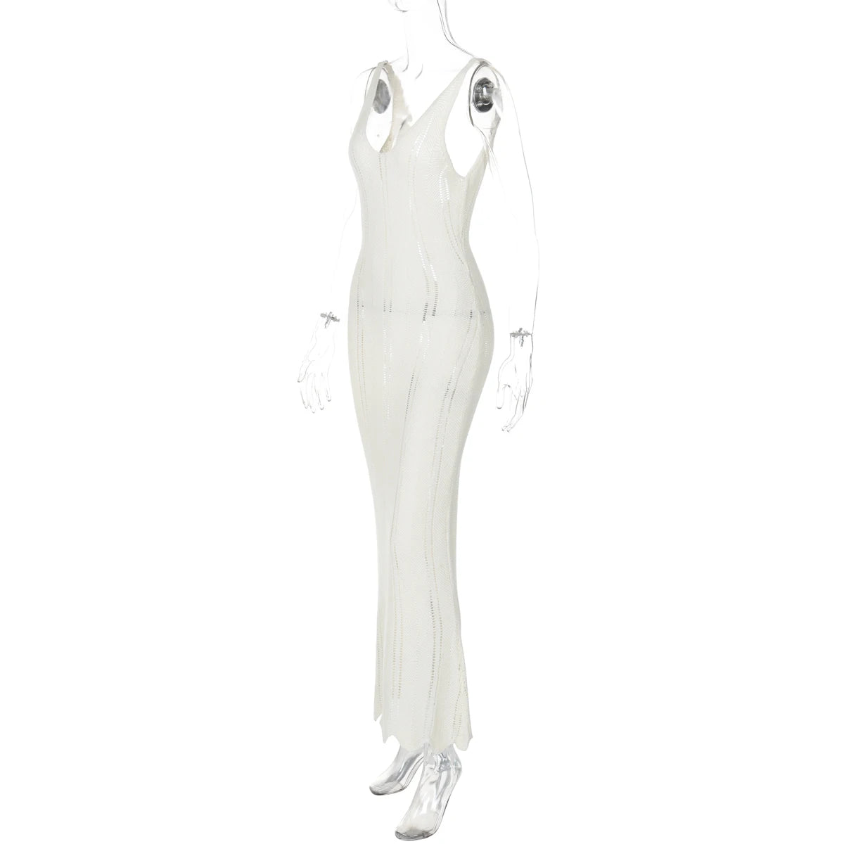 Hawthaw Women 2024 Summer Autumn Knitted V Neck Party Club Beach Vacation Bodycon Long Dress Wholesale Items For Business