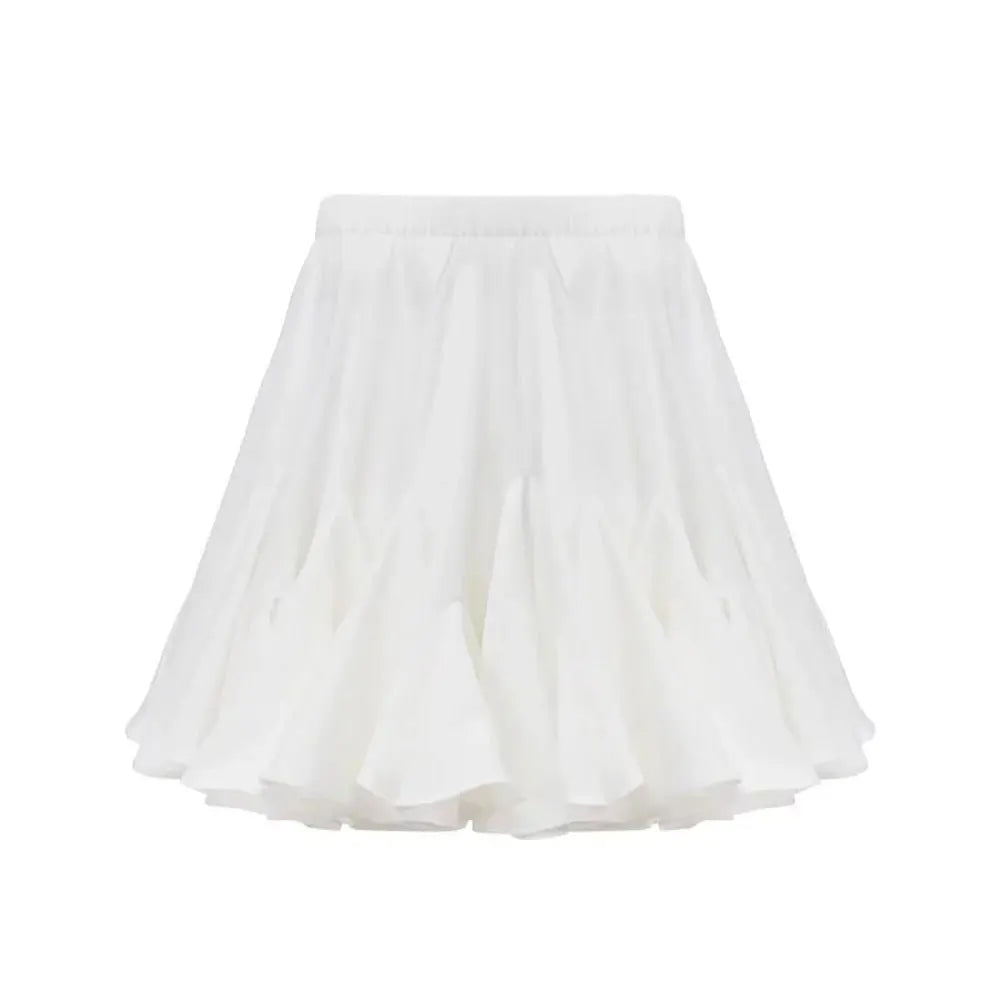 Tuularose Summer Ruffle Short Skirt Women 2025 Summer New Y2k Pleated Patchwork Skirt Casual Streetwear Office Lady Female Skirt