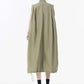 [EAM] Women Green Pocket Hem Drawstring Big Size Vest Dress New Stand Collar Sleeveless Fashion Tide Spring Autumn 2025 1DJ0147