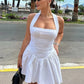 Trendix Ruffle Mini Dress Femme Sexy Backless Patchwork Sleeveless Slim A-Line Dress Vacation Casual Beach Party Elegant Dresses