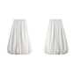 Combhasaki Women's Elegant Elastic High Waist Solid Color A-Line Pleated Puffball Hem Casual Flowy Balloon Bud Midi Skirts