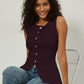 Slim Fit Knitted Vest Single Button Women's Style Cross-Border Clothing Crew Neck Tank Top Fashionable And Stylish