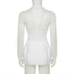 Tuularose White Sexy Top Elegant V Neck Slim Sleeveless Backless Top Casual Beach Vacation High Street Commuter Female Tops 2025