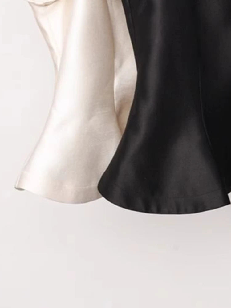 2025 Blusas Mujer De Moda Solid O Neck Shirts Women Puff Sleeve Summer Blouses Crop Tops Fashion Zipper Temperament Blouse