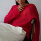 Original Fashion Hollow Out Knit Shirt Spring And Summer Women's Perspective Thin O-Neck Loose Elastic Long Sleeve Knit T-shirt