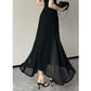 Korean V-Neck Spaghetti Strap Dress for Women Sexy Backless Waist-Tight Party Dresses Woman Elegant Black Sheer Midi Dress New