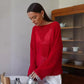 Original Fashion Hollow Out Knit Shirt Spring And Summer Women's Perspective Thin O-Neck Loose Elastic Long Sleeve Knit T-shirt
