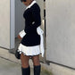 Tossy Ruffled Bow Knit Mini Dress Women's Summer Backless Contrast Cardigan Lace-Up Elegant Dress Female Knitwear Bandage Dress