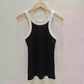 （High  Quality）2025 Women Tops Racer Vest Women Solid Color All-match Elastic Cotton Espera Base Vest LUXURY Nordic Style Casual
