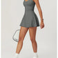 Yoga skirt anti-slip sports dress outdoor one-piece zip tennis skirt running fitness badminton dresses
