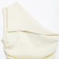TRZA Women's Asymmetric Draped Blouse One Shoulder Side Zipper Chic Fashion Top Female Shirt