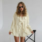 Tuularose New Casual Shorts Two-piece Set Women's Ruffled Loose Tie Top Simple Shorts Set Office Lady Summer Female Shorts Set