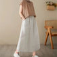 High Waist Casual Embroidery Skirts Women New Arrival 2024 Summer Vintage Style Solid Cotton Linen Female A-line Long Skirt