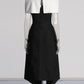 TWOTWINSTYLE Detachable Cloak Elegant Dresses For Women Square Collar Sleeveless High Waist Hit Color Split Dress Female Fashion