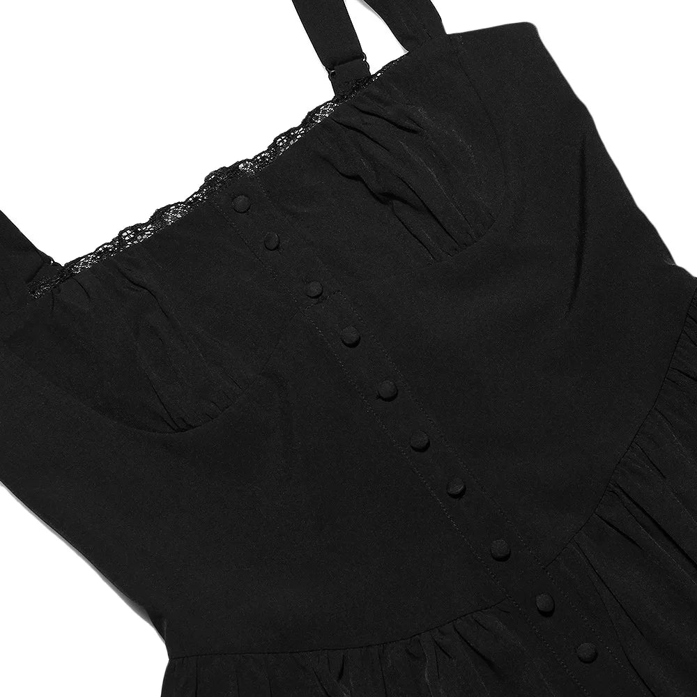 Suninheart Summer Black Holiday Party Dresses Elegant Spaghetti Strap Midi Lace Up Dress Black Casual Women New In Dress 2023