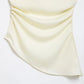 TRZA Women's Asymmetric Draped Blouse One Shoulder Side Zipper Chic Fashion Top Female Shirt