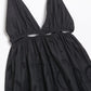 XNWMNZ 2024 Women Fashion Hollow out Embroidery Dress Vacation V-Neck Thin Strap Open Back Female Chic Mini Dresses