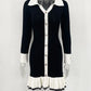 Tossy Ruffled Bow Knit Mini Dress Women's Summer Backless Contrast Cardigan Lace-Up Elegant Dress Female Knitwear Bandage Dress