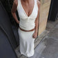 Bow V-neck Knitted Slim Crop Top Women Summer Patchwork Spaghetti Strap Sleeveless Tank Tops Casual Streetwear All-match Vests