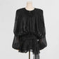 Luxury Elegant Mini Dress For Women V Collar Lace Up Blouse Dresses Long Sleeve Stacked Hem Vestido 2025 New Lady Women Clothing