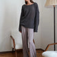 Original Fashion Hollow Out Knit Shirt Spring And Summer Women's Perspective Thin O-Neck Loose Elastic Long Sleeve Knit T-shirt