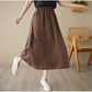 High Waist Casual Embroidery Skirts Women New Arrival 2024 Summer Vintage Style Solid Cotton Linen Female A-line Long Skirt