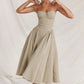 Women's French Style Long Dress with Solid/Floral/Checkered Multi Color Options Knee-Length Dress 2025 New Arrival