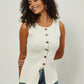 Slim Fit Knitted Vest Single Button Women's Style Cross-Border Clothing Crew Neck Tank Top Fashionable And Stylish