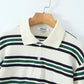 Summer 2025 Polo Shirts Woman Long Sleeve Tops Women Striped Vintage Clothes Polo Shirts Mujer Streetwear Casual Tops Brown
