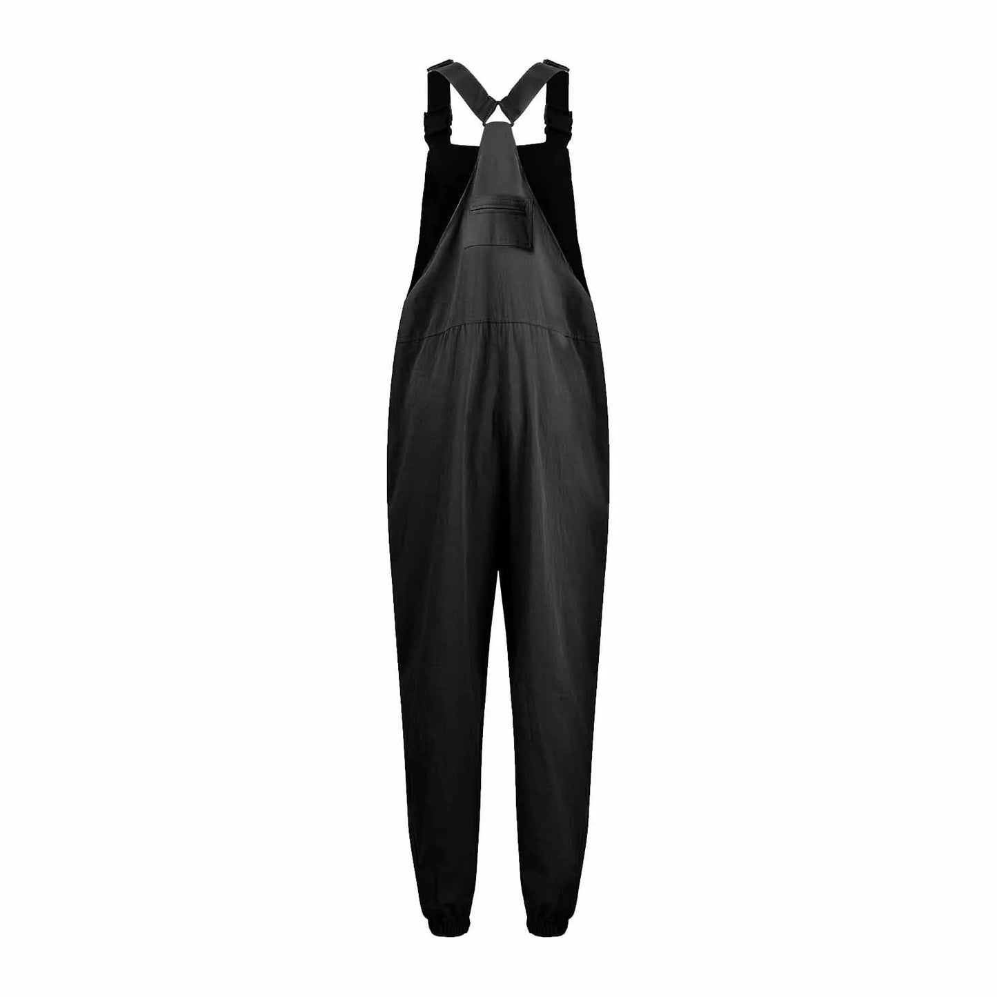 Women'S Jumpsuits Summer Fashion Casual Loose Wide Leg Jumpsuits Solid Color Insert Pockets Retro Button Strap Jumpsuits