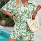 FTLZZ Summer Women Casual Floral Print Suit Single Breasted Shirt and Drawstring Wide Leg Shorts Lady Two Piece Sets