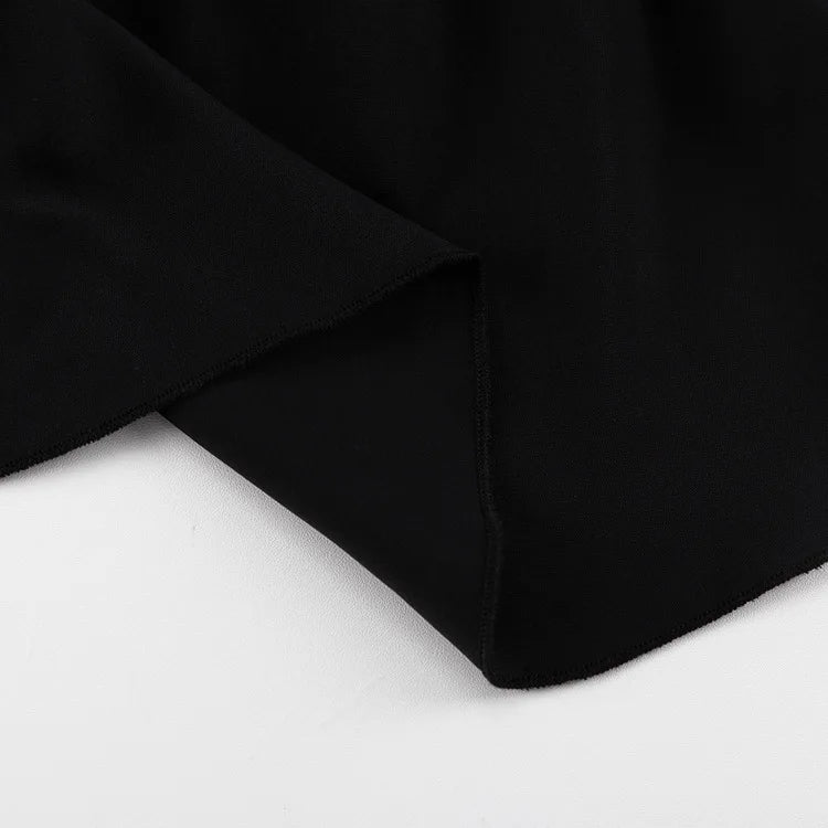 Jastie 2023 Autumn New Women's Dress Round Neck Long Bell Sleeve Ruffle Dresses Women's Temperament Design Short Black Dress