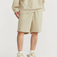 INFLATION Spring Oversized Tracksuit Sportswear Unisex Pique Fabric Embroidery Long Sleeve Tees and Shorts Set