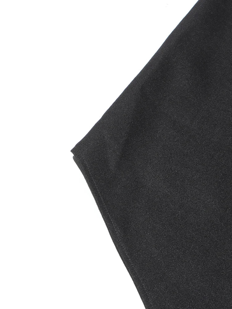 TWOTWINSTYLE Detachable Cloak Elegant Dresses For Women Square Collar Sleeveless High Waist Hit Color Split Dress Female Fashion