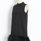 TWOTWINSTYLE Feather Fur Dress For Women O Neck Sleeveless Loose Tassel A Line Dresses Female Streetwear 2022 Summer Fashion New