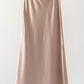 Long Satin Skirts For Women Summer High Quality Skirt With Slit On The Side Silk Elegant Black Maxi Luxury Women's Skirts 2025