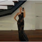 Mingmingxi Black Mesh Birthday Dress for Women 2024 One Shoulder Sexy Long Dress Slim Elegant Flower Wedding Guest Party Dresses