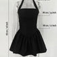 Trendix Ruffle Mini Dress Femme Sexy Backless Patchwork Sleeveless Slim A-Line Dress Vacation Casual Beach Party Elegant Dresses