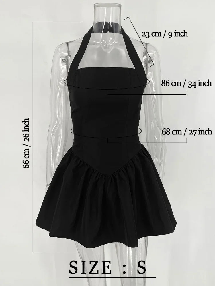 Trendix Ruffle Mini Dress Femme Sexy Backless Patchwork Sleeveless Slim A-Line Dress Vacation Casual Beach Party Elegant Dresses