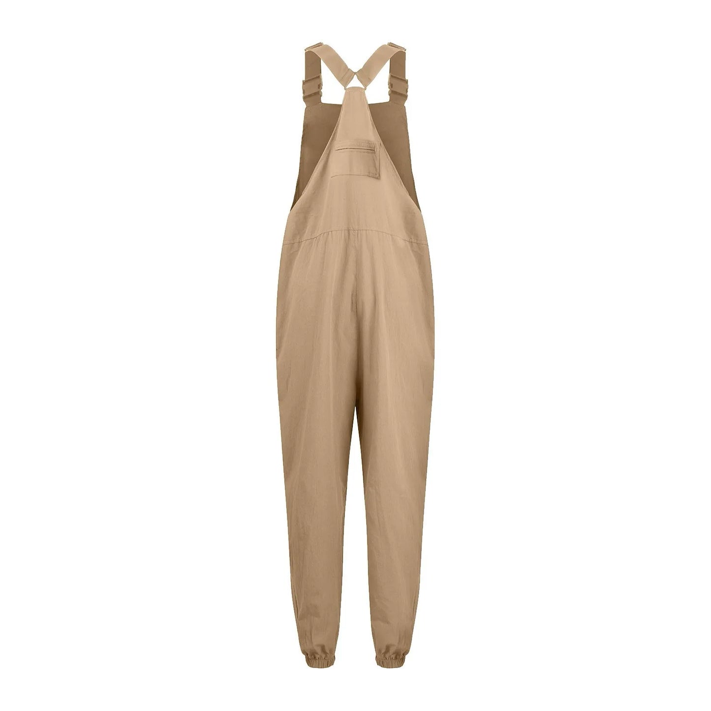 Women'S Jumpsuits Summer Fashion Casual Loose Wide Leg Jumpsuits Solid Color Insert Pockets Retro Button Strap Jumpsuits