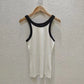 （High  Quality）2025 Women Tops Racer Vest Women Solid Color All-match Elastic Cotton Espera Base Vest LUXURY Nordic Style Casual