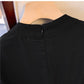 Plus size women's summer casual dress Chinese style modified cheongsam tray buckle decoration slit hem black polyester fabric