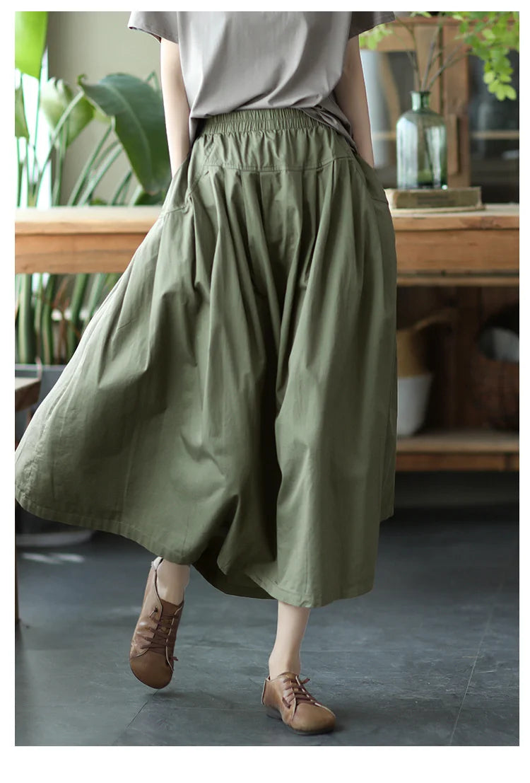 Max LuLu Japan Style Summer Streetwear Fashion Women Khaki A-Line Skirts Ladies Elastic Casual Long Skirt Girls Vintage Clothes