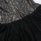 Talenza Black Lace Strapless Dress Women's Sexy Sleeveless Pleated A-Line High Waist Dress Backless Off Shoulder Y2k Party Dress