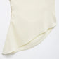 TRZA Women's Asymmetric Draped Blouse One Shoulder Side Zipper Chic Fashion Top Female Shirt