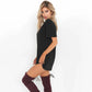 Summer Sexy Mini Black Dress 2025 V Neck Cut Out Loose Dress Women Elegant Short Sleeve Club Party Dress Solid Color Streetwear