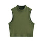 New Arrivals Yoga Fitness Camis Tanks Women Sexy Skinny Cropped Tank Tops Vintage Y2K Turtleneck Camisole Sports Tee Shirt Woman